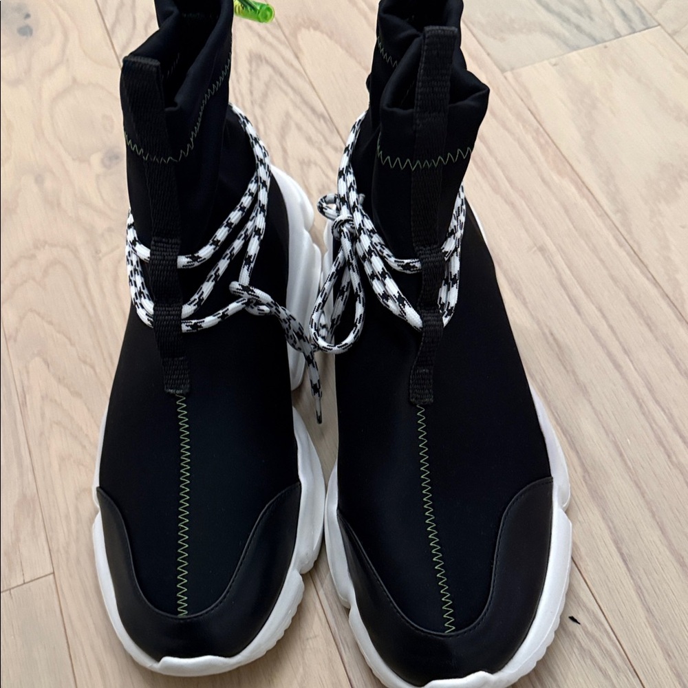 Black and White High-Top Sneakers
